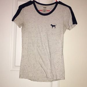 White/Blue Short Sleeve Pink Shirt